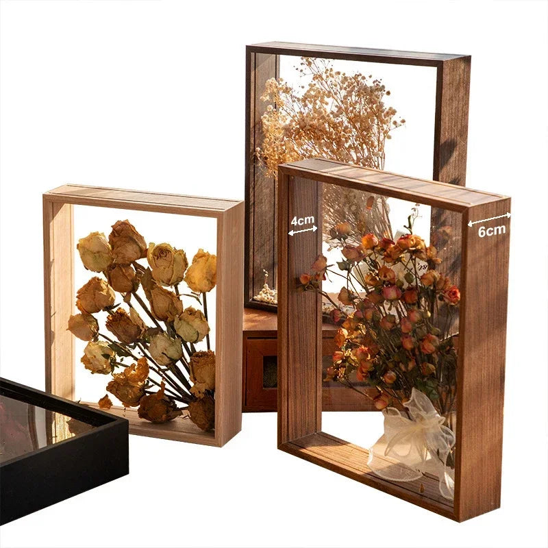 Cadre Vitrine Profond Fleurs Séchées