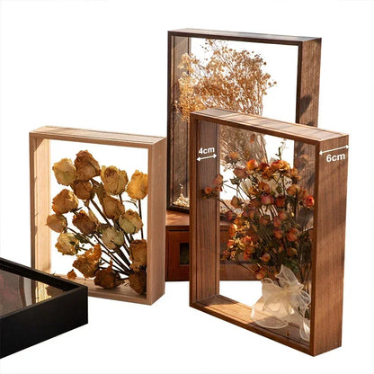 Cadre Vitrine Profond Fleurs Séchées