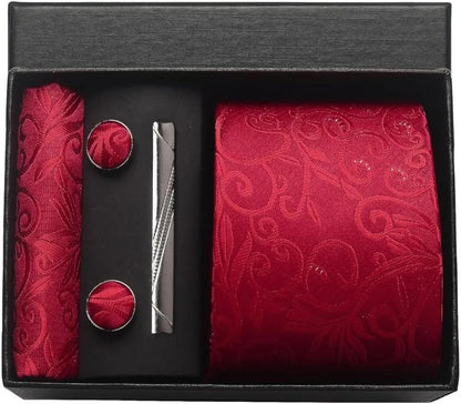 Coffret cravate mariage pochette et boutons manchette