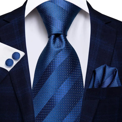 Coffret Cravate Mariage Homme avec Pochette et Manchettes