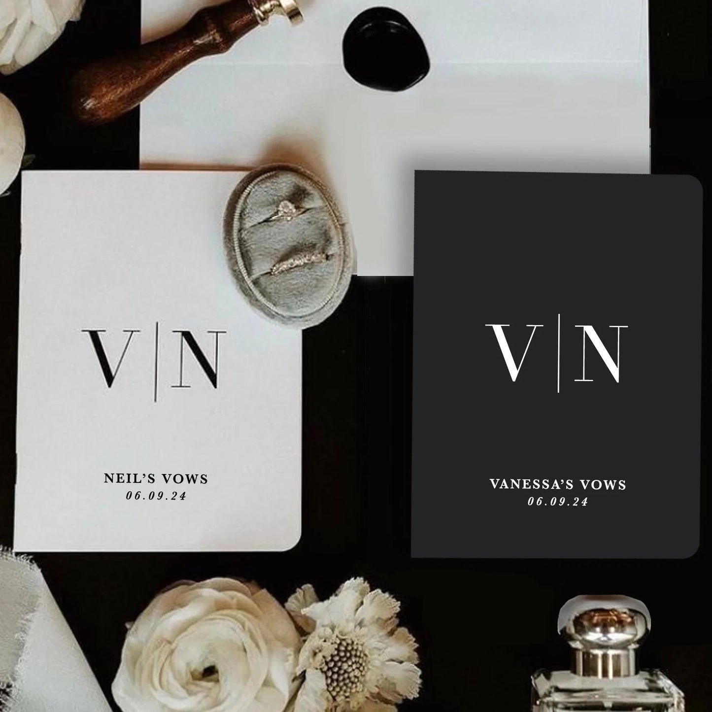 Carnet de vœux mariage personnalisé duo