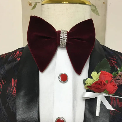 Nœud Papillon Mariage Velours Strass