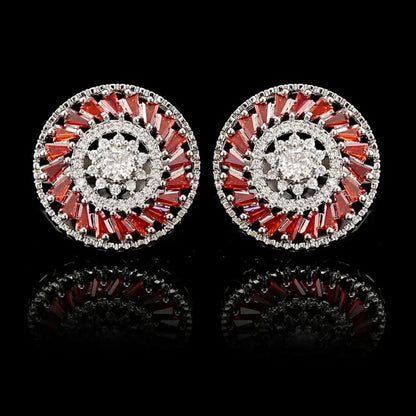 Boutons de manchette mariage rosace zircon — vue 3