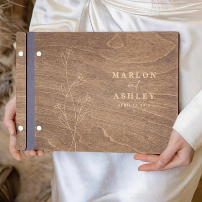 Livre d'or mariage bois personnalisé A4 ou A5 — vue 2