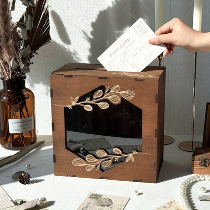 Urne mariage bois boîte à enveloppes
