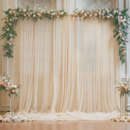 Voilage arche mariage mousseline passe-tringle