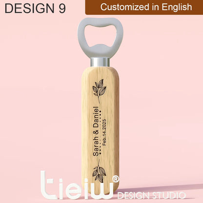 Cadeau invité mariage décapsuleur bois gravé — vue 17