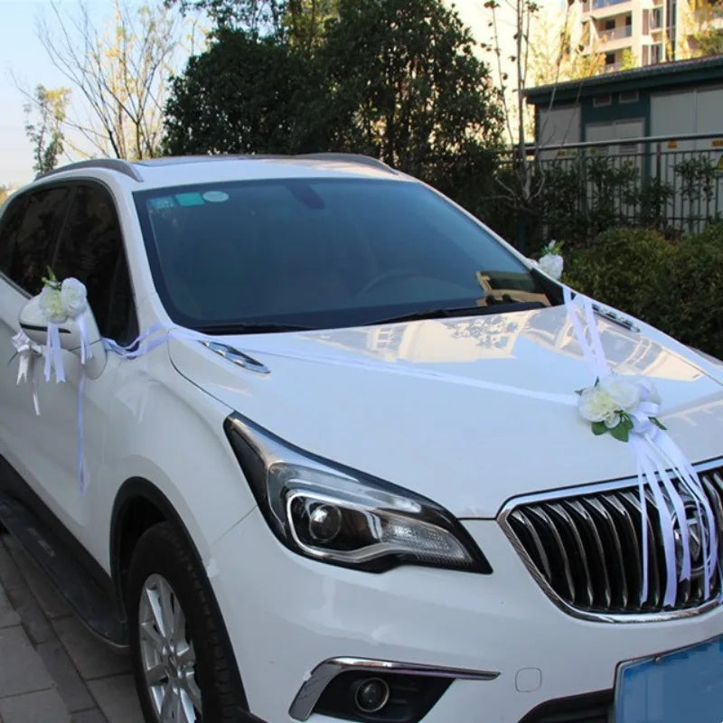 Décoration Voiture Mariage Rubans en V — vue 3