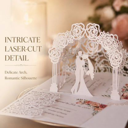 Faire-Part Mariage 3D Arche de Roses — vue 2