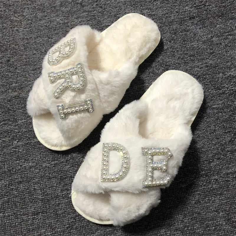 Chaussons Mariée en Fausse Fourrure