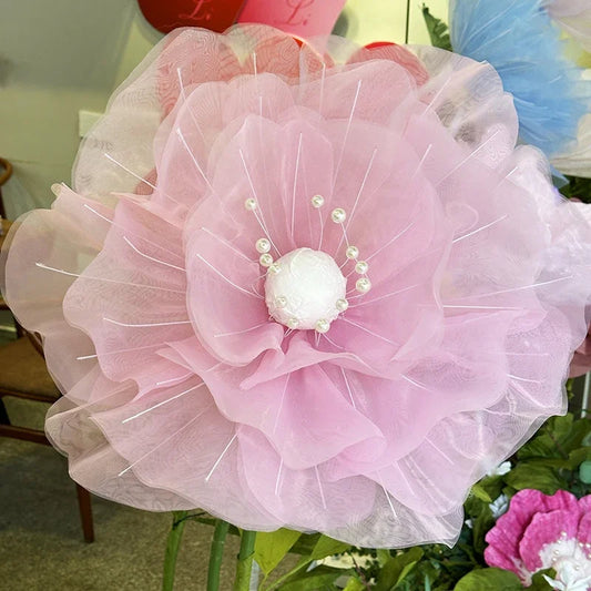 Grande Rose Organza Artificielle
