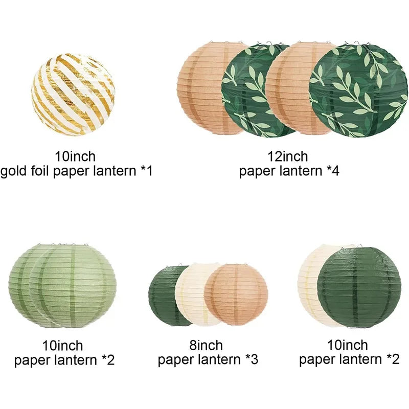 Lanterne mariage papier vert sauge — vue 11