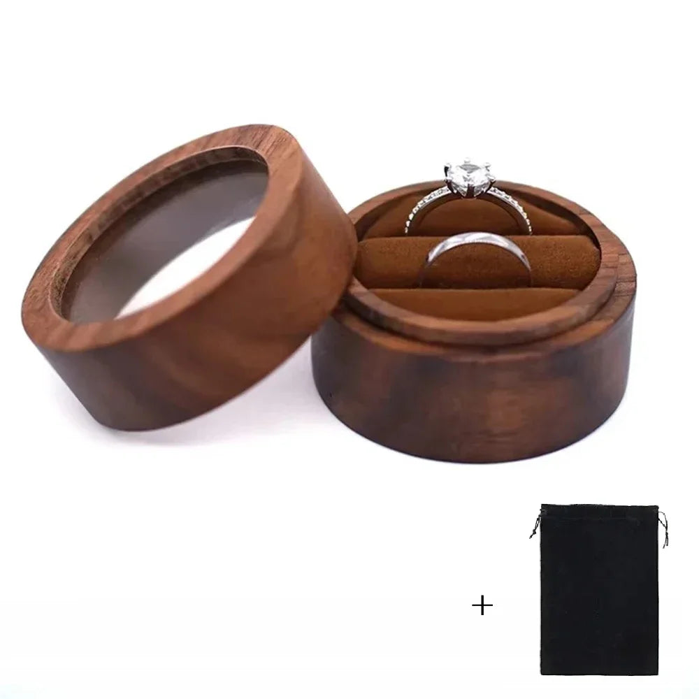 Boîte alliance noyer avec pochette