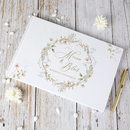 Livre d'Or Mariage Personnalisé Fleurs Aquarelle — vue 3