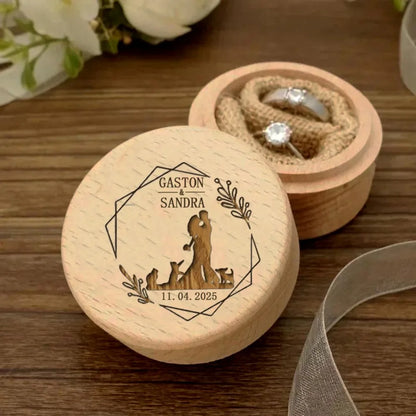 Boîte Alliance Ronde Bois Gravée