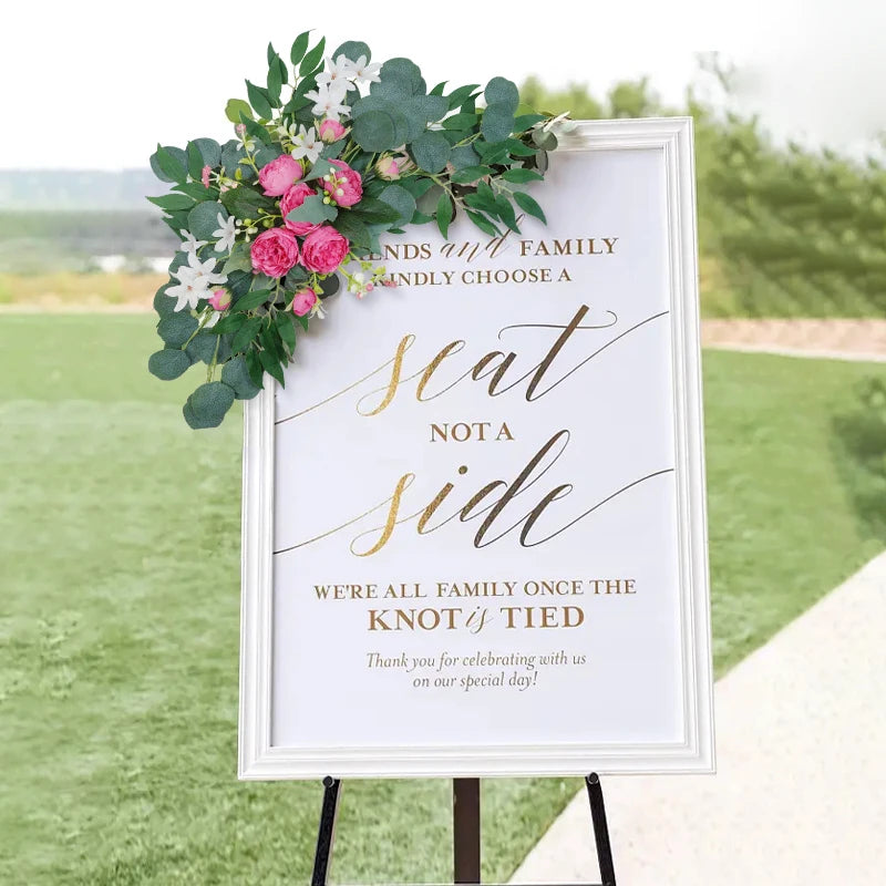 Guirlande Fleurs Artificielles Mariage Roses Eucalyptus — vue 4