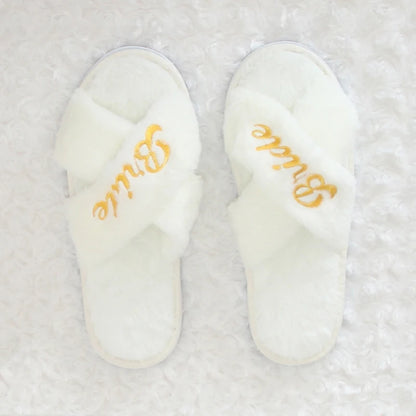 Chaussons EVJF Brodés Bride et Bridesmaid