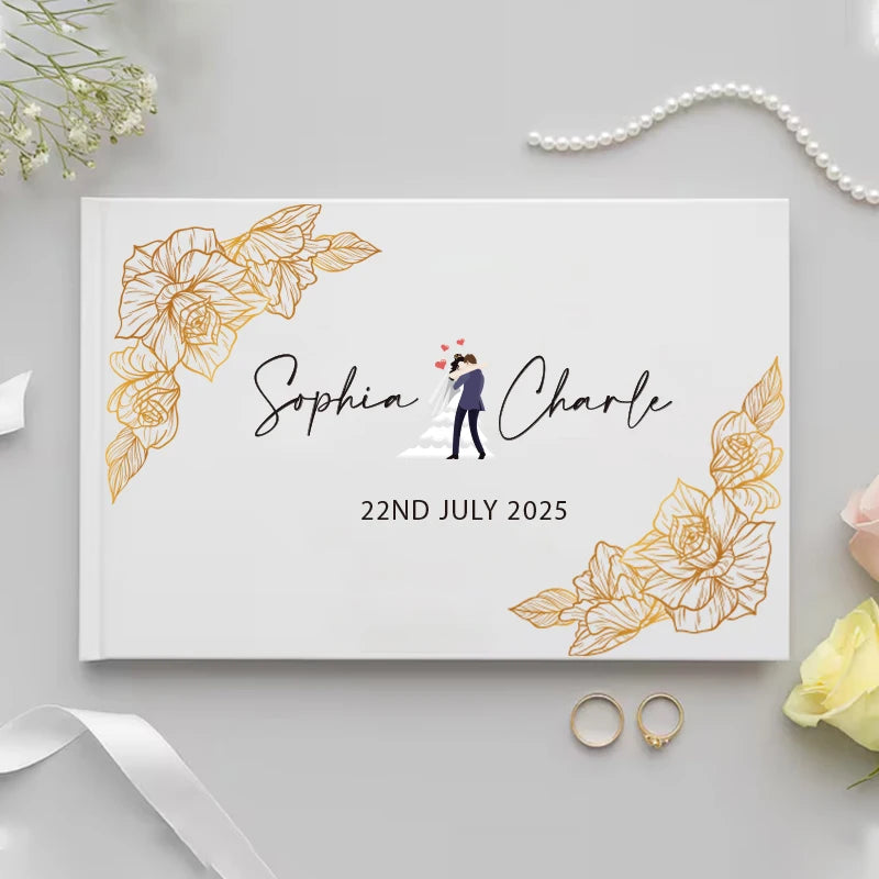 Livre d'or mariage luxe blanc album photo
