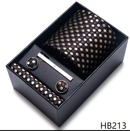 Coffret Cravate Mariage Homme Pochette et Boutons de Manchette