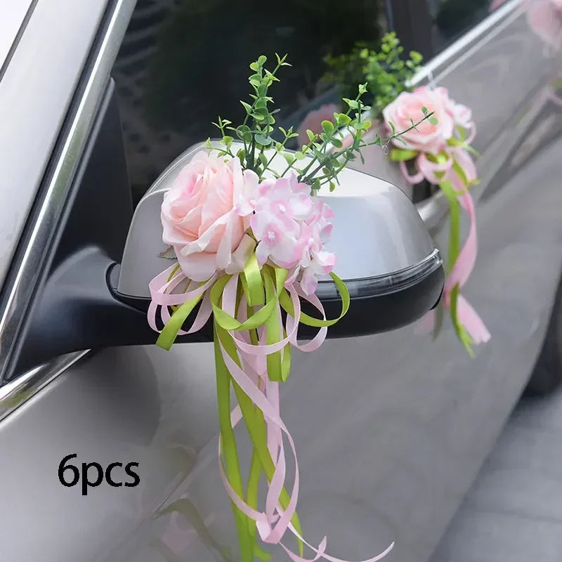 Kit Décoration Voiture Mariage Roses — vue 10