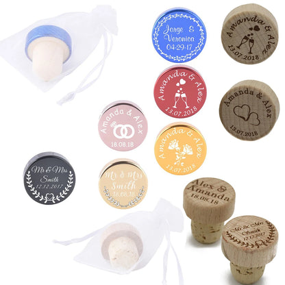 Lot de bouchons de bouteille mariage