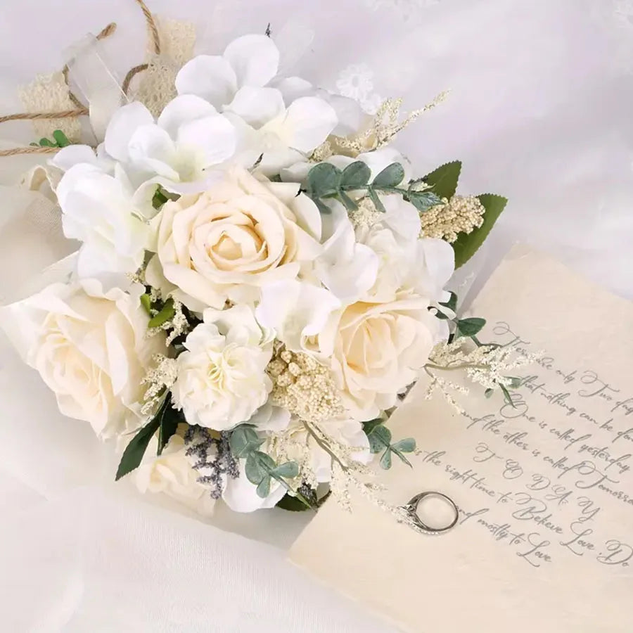 Bouquet de mariée champêtre ivoire — vue 5