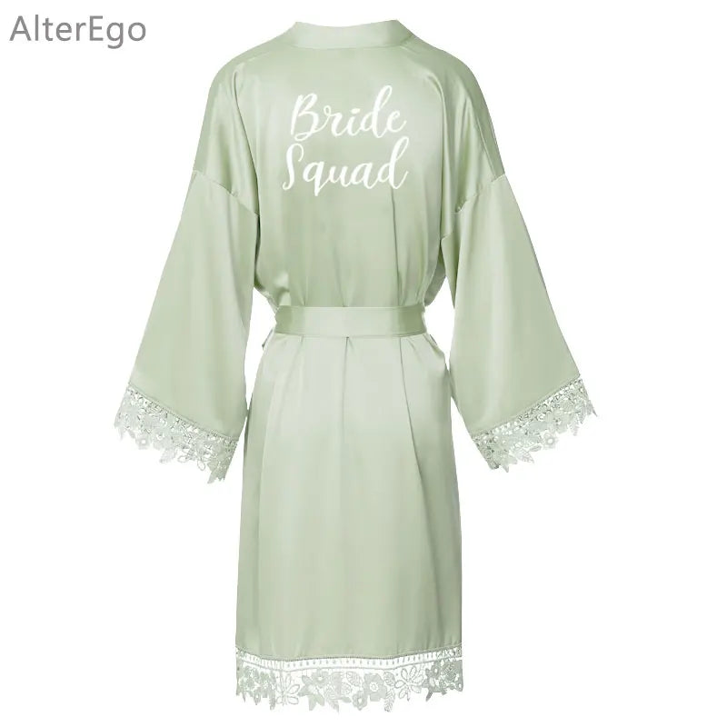 Peignoir Sauge Dentelle Demoiselle d'Honneur