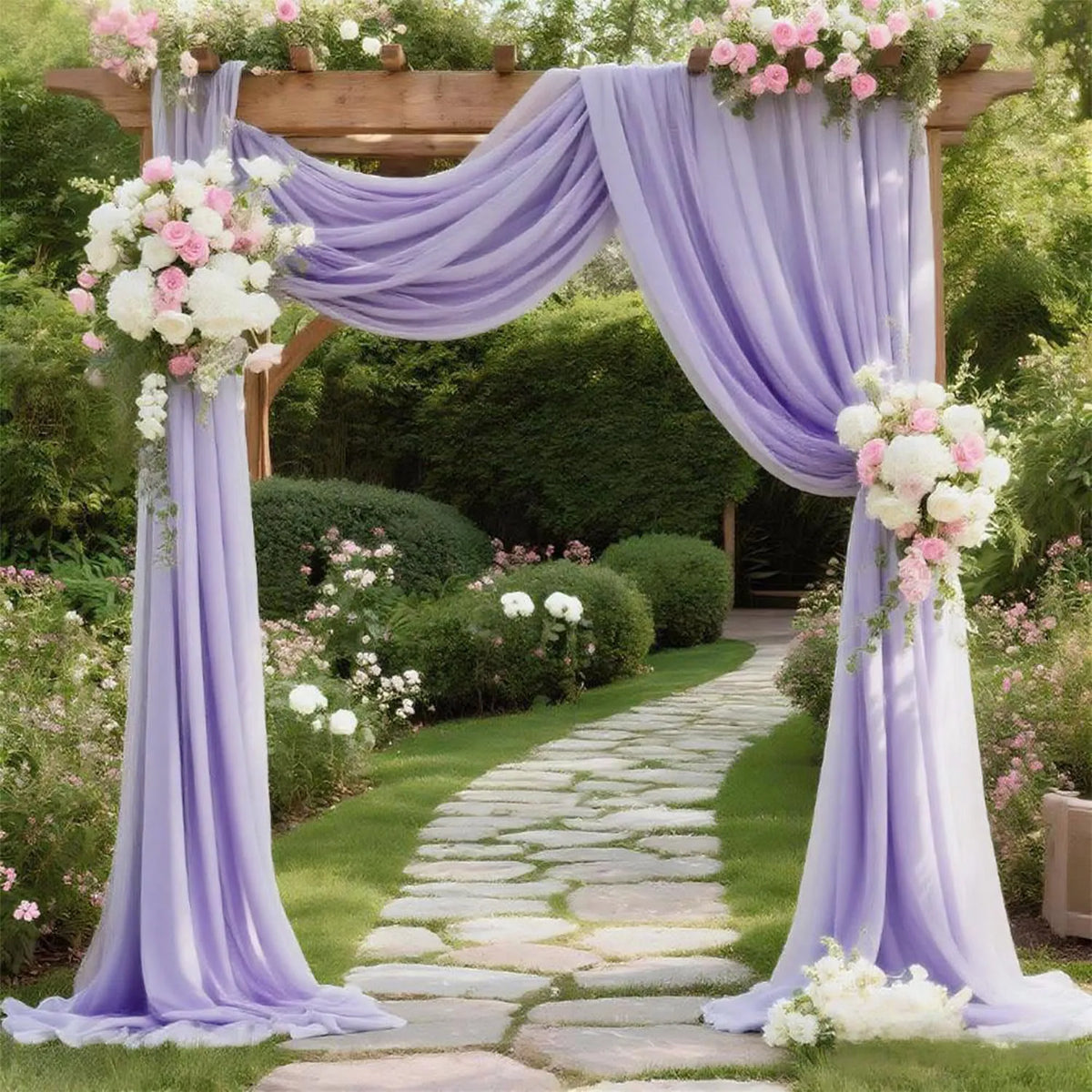 Panneau Voilage Arche Mariage Mousseline