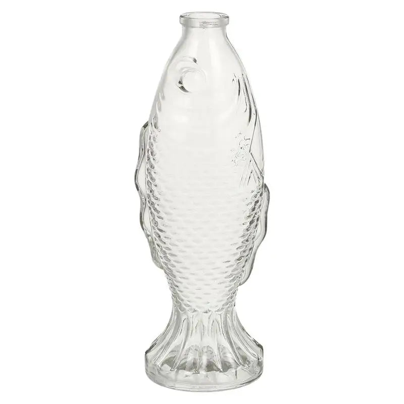 Vase bouteille en verre et bois