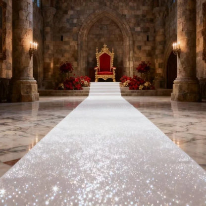 Tapis mariage scintillant pour allée centrale