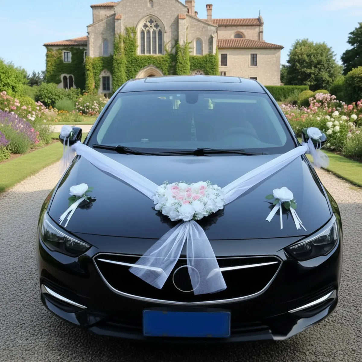 Décoration Voiture Mariage Cœur de Roses — vue 3