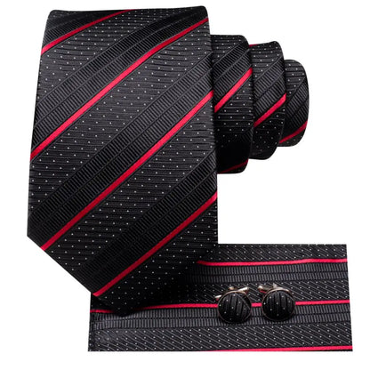Coffret Cravate Mariage Homme avec Pochette et Manchettes