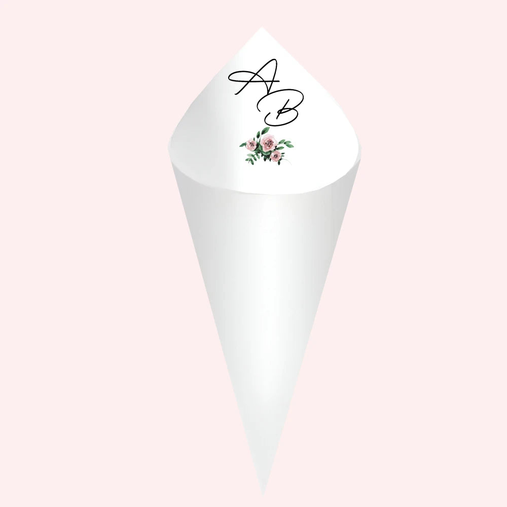 Cônes à confettis mariage personnalisés