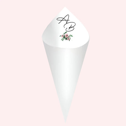 Cônes à confettis mariage personnalisés