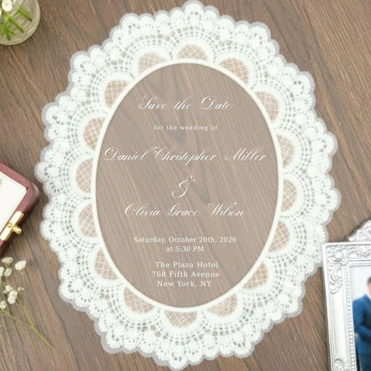 Faire-Part Mariage Dentelle Personnalisé