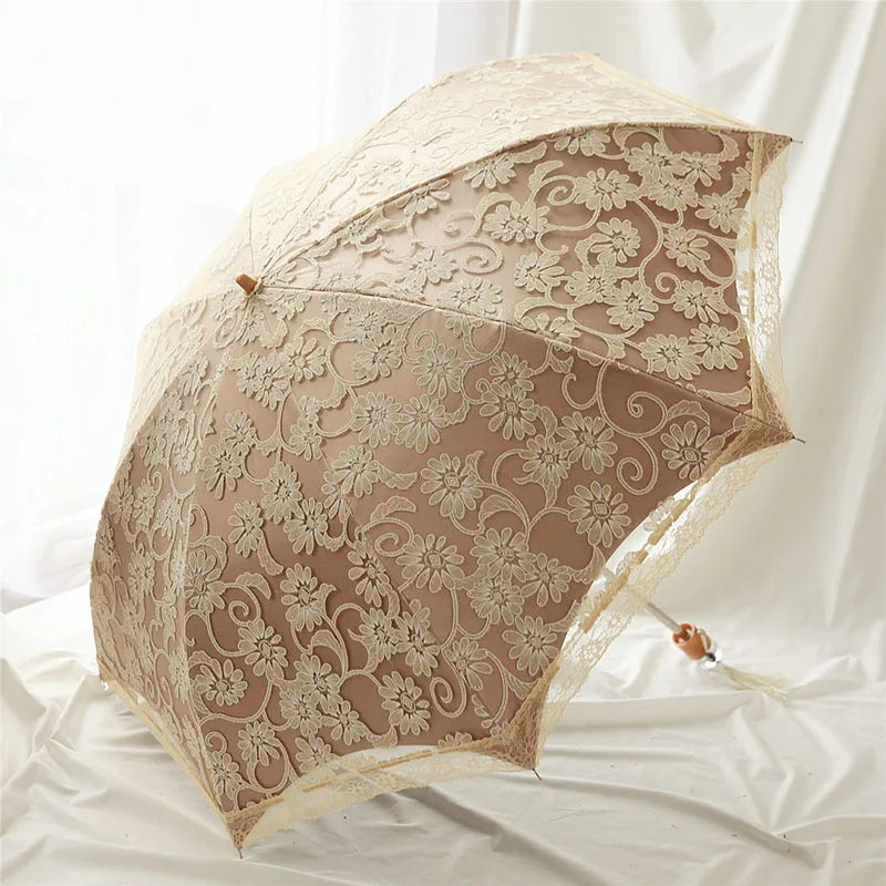 Ombrelle mariage pliante en dentelle