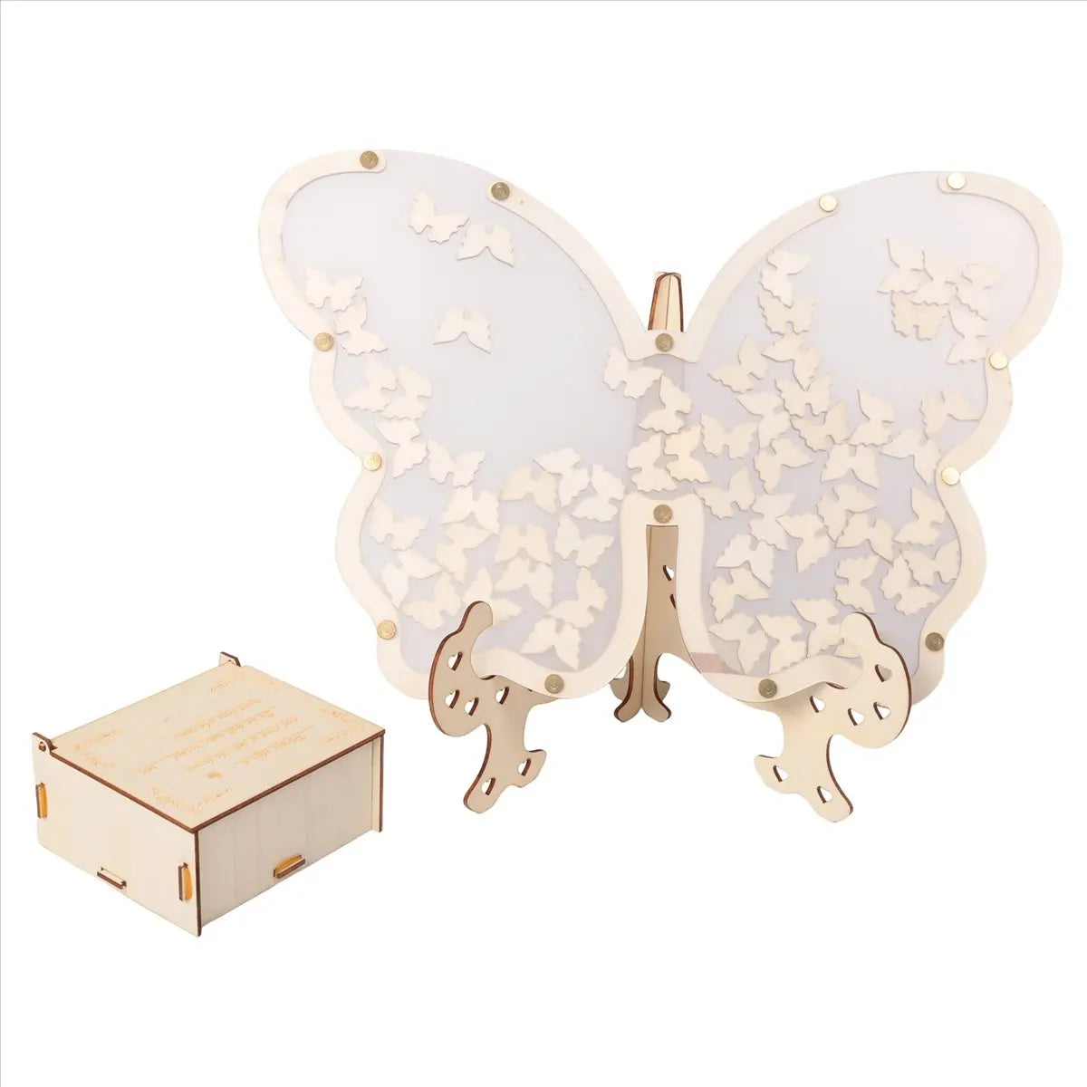Livre d'or mariage original cadre papillons bois