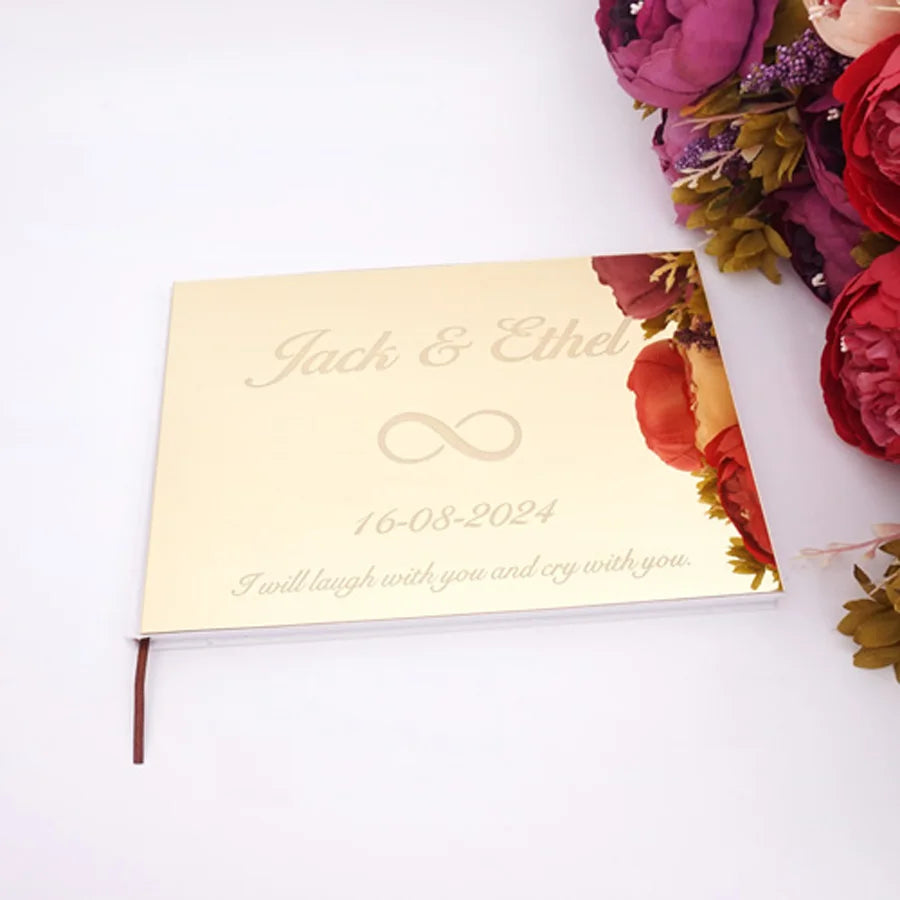 Livre d'Or Mariage Miroir Personnalisé Format Paysage 25x18 cm