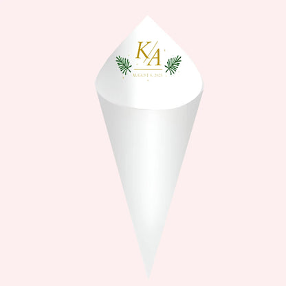 Cônes à confettis mariage personnalisés