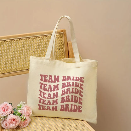 Tote bag EVJF lettrage rétro rose