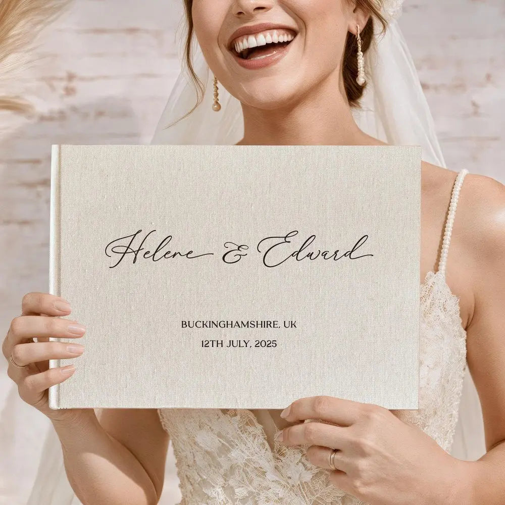 Livre d'Or Mariage Personnalisé Format A4 avec Stylo
