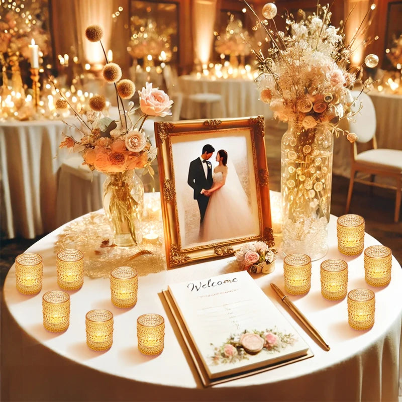 Photophore Verre Mariage Centre de Table