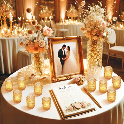 Photophore Verre Mariage Centre de Table