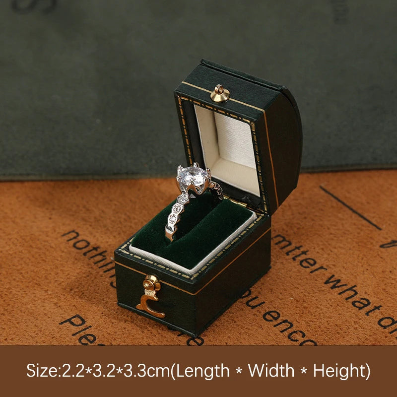 Écrin bague fiançailles vintage simili cuir — vue 14