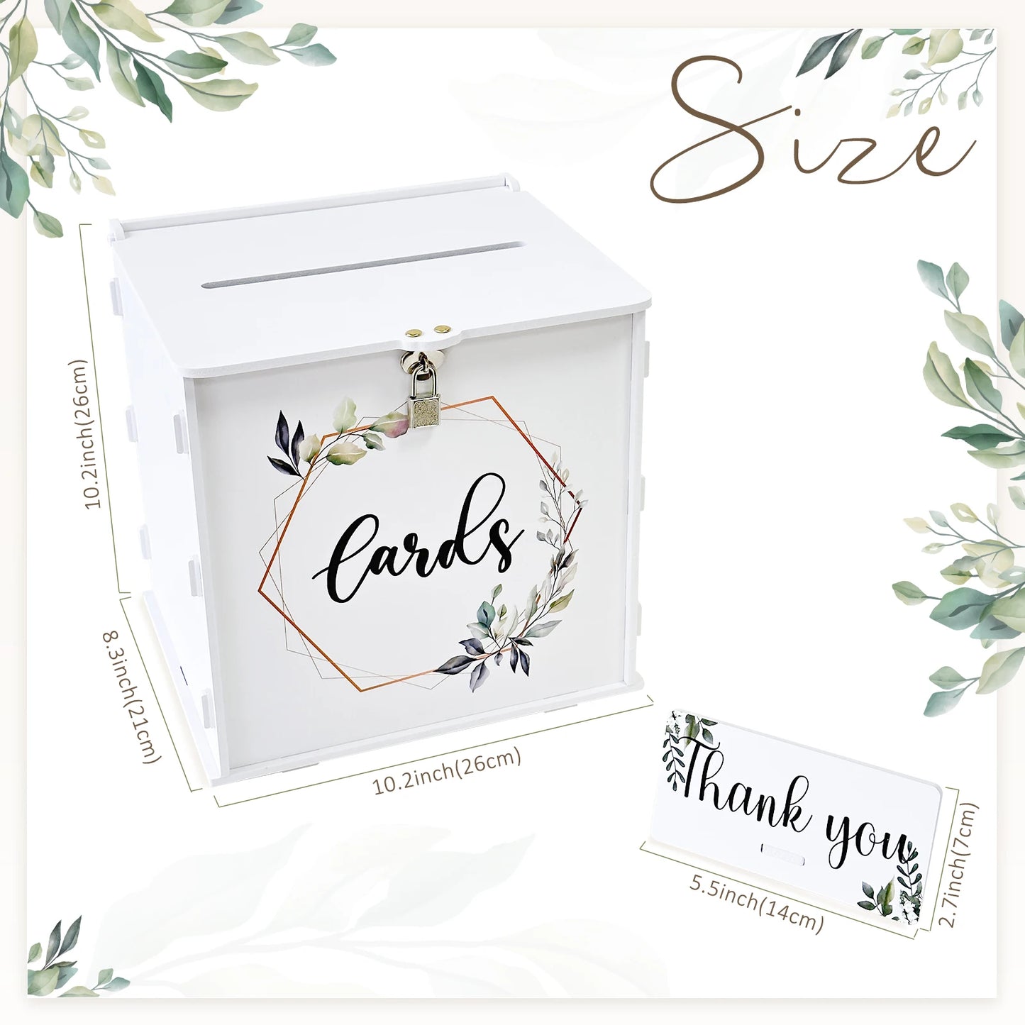 Urne mariage blanche eucalyptus à enveloppes