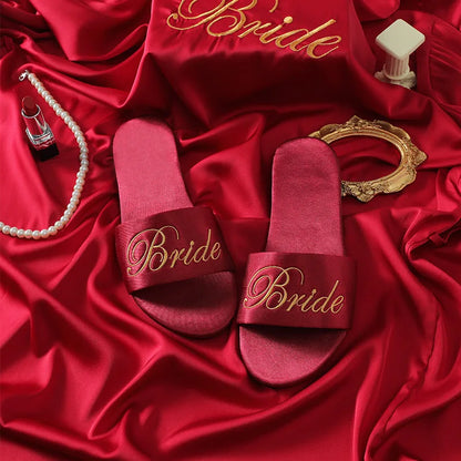 Chaussons mules de mariée en satin