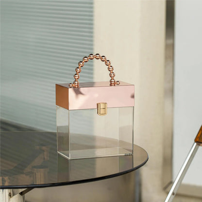 Boîte à dragées mariage transparente à poignée