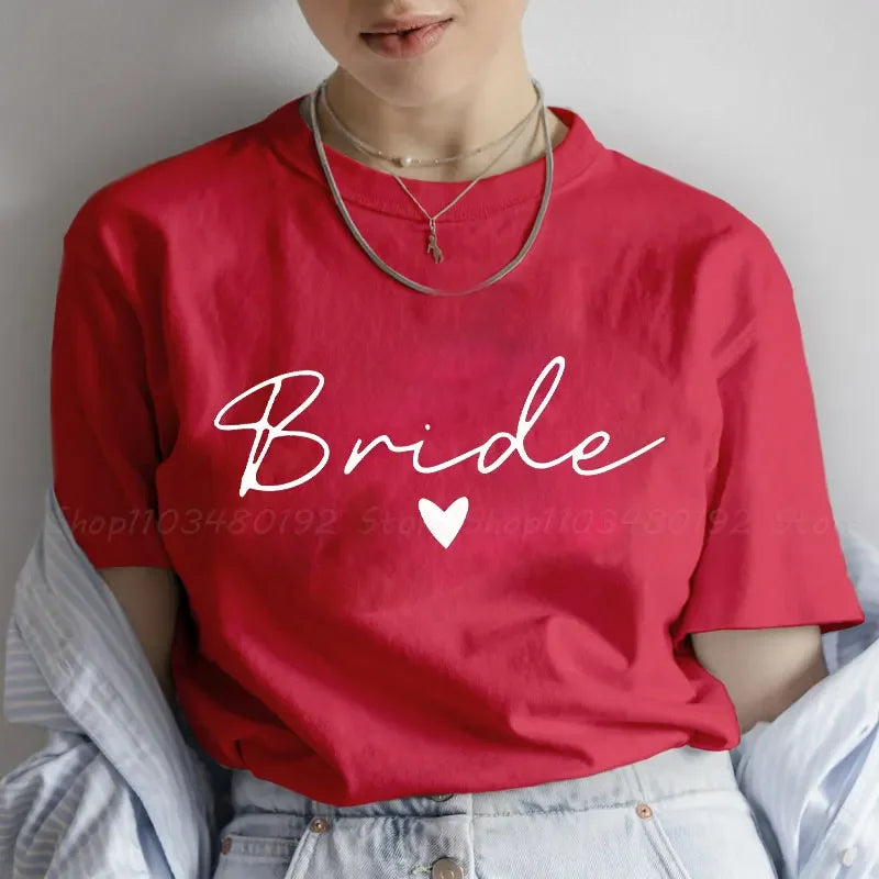 T-shirt Team Bride Cœur Minimaliste