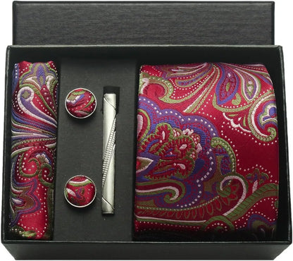 Coffret cravate mariage pochette et boutons manchette