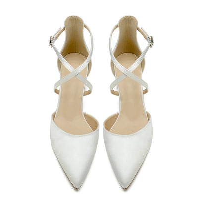 Escarpins Mariée Satin Talon Carré